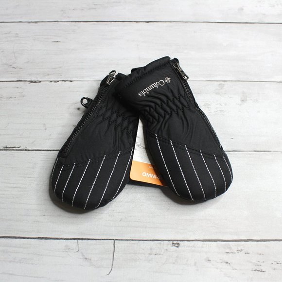 Columbia Baby Boy's Black Winter Mittens Infant One Size Zipper - Picture 1 of 5
